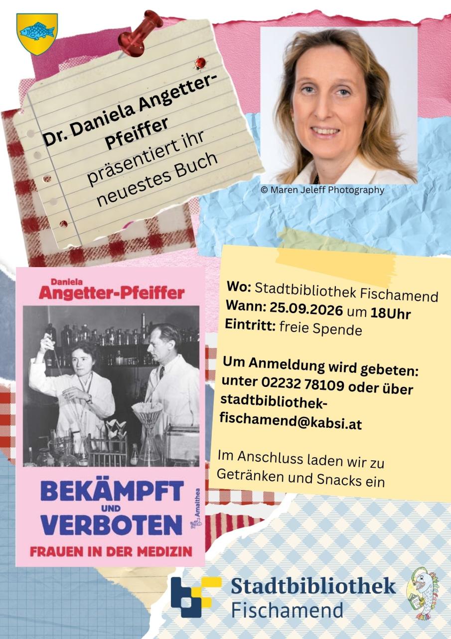 Bild der Autorin und vom Cover des vorgestellten Buches