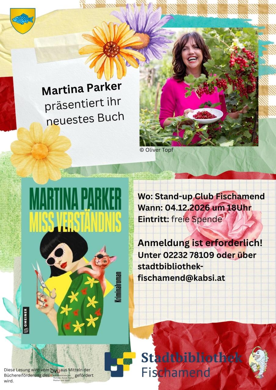 Bild von Martina Parker und dem Cover ihres Buches