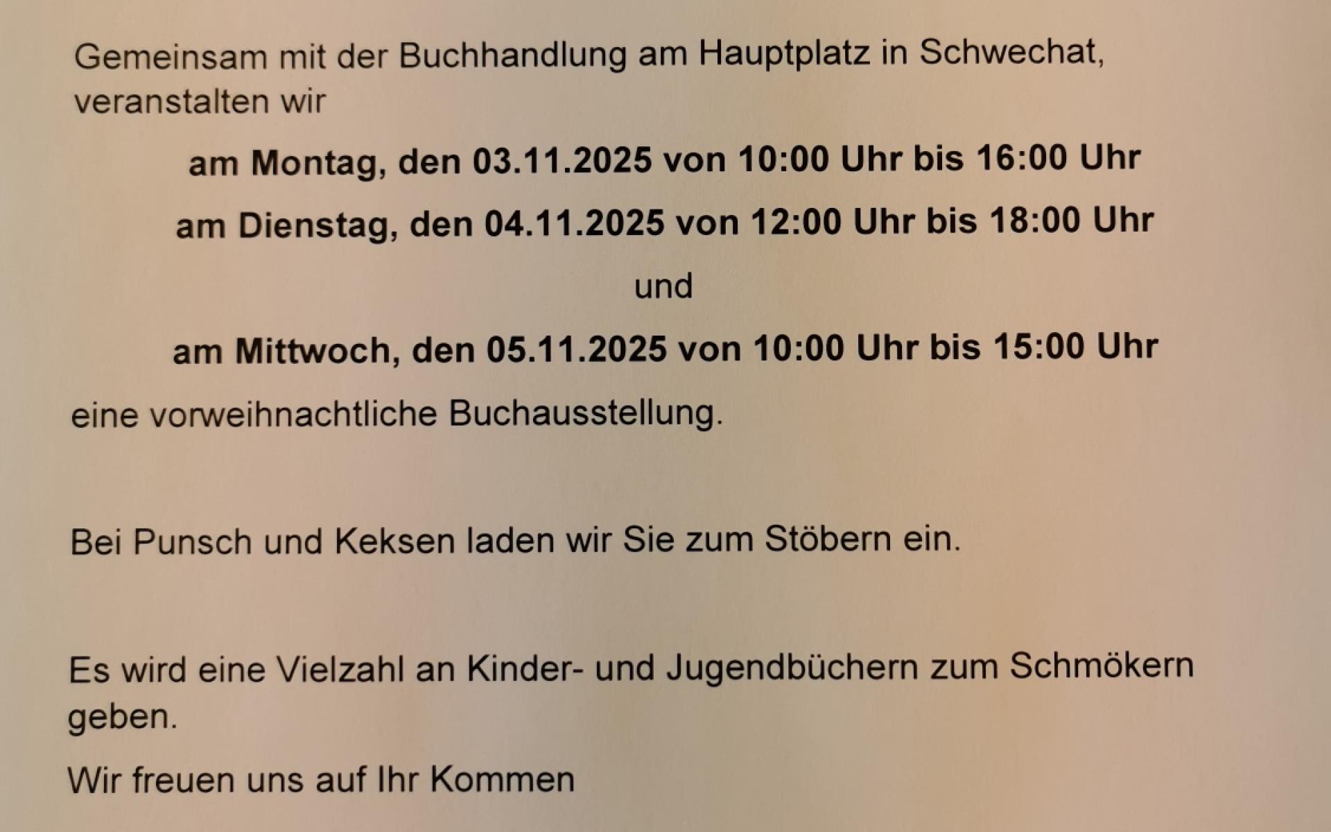 Einladung Buchausstellung