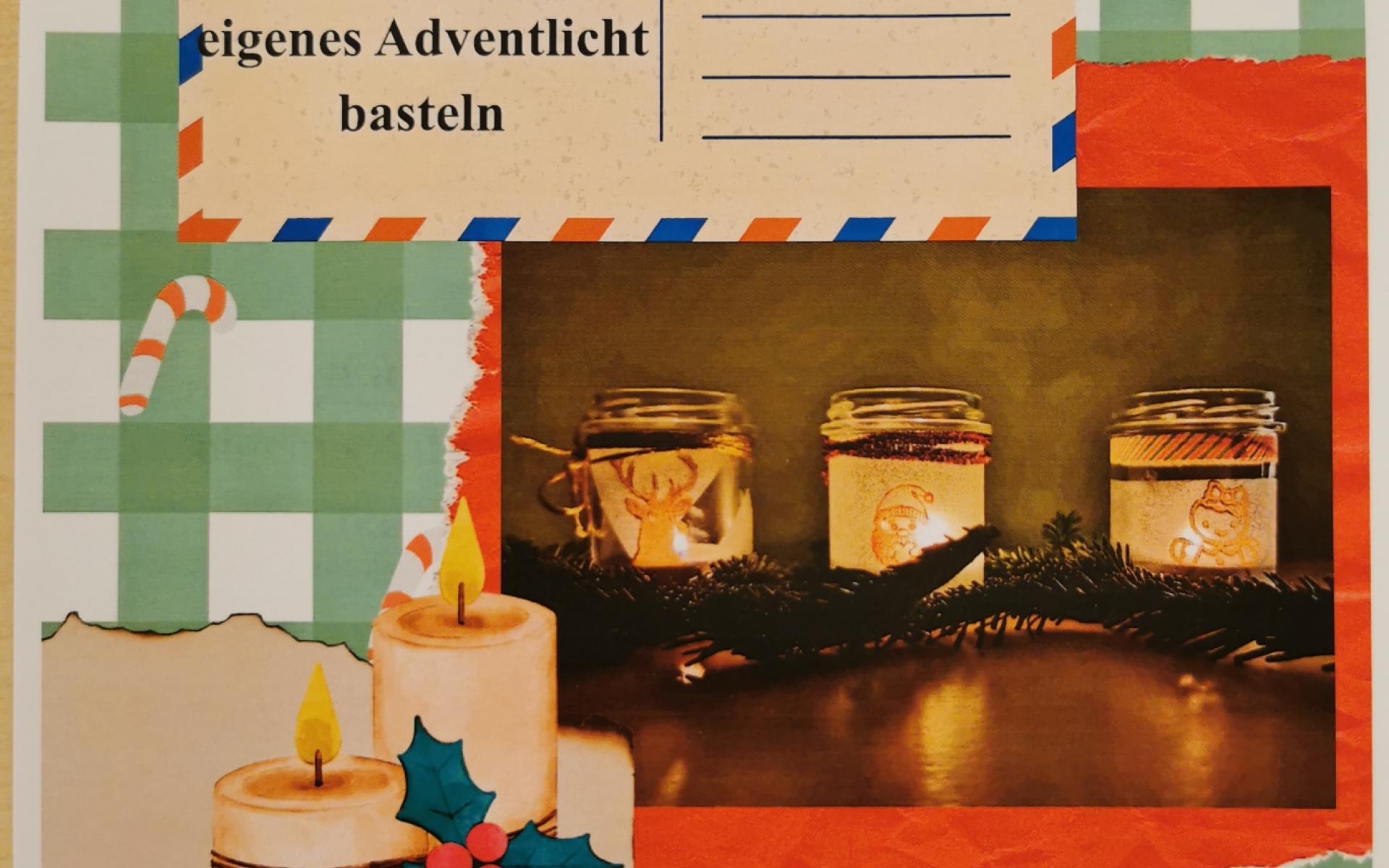 Adventlicht basteln Einladung