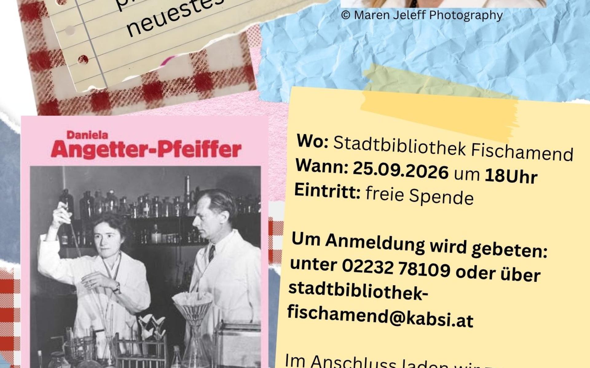 Bild der Autorin und vom Cover des vorgestellten Buches