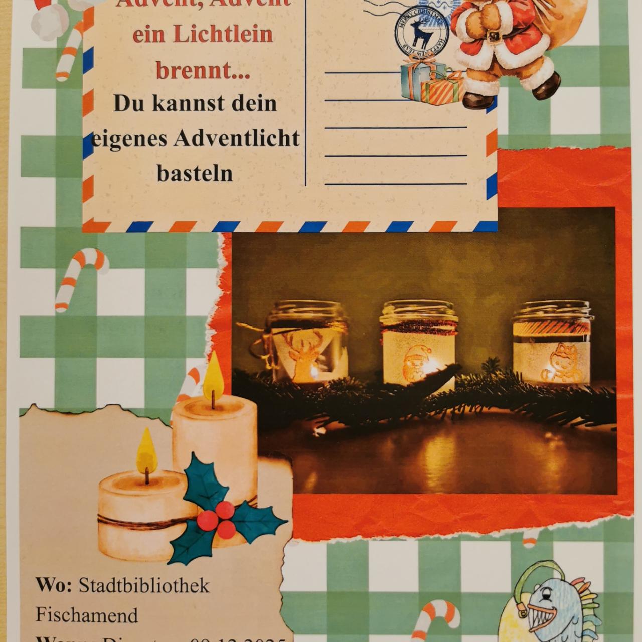 Adventlicht basteln Einladung